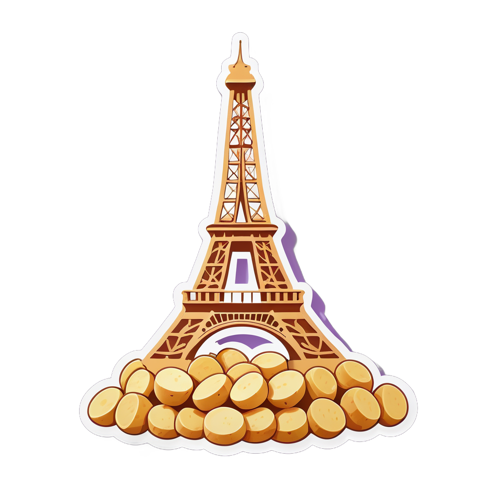 eiffel tower made of potatoes