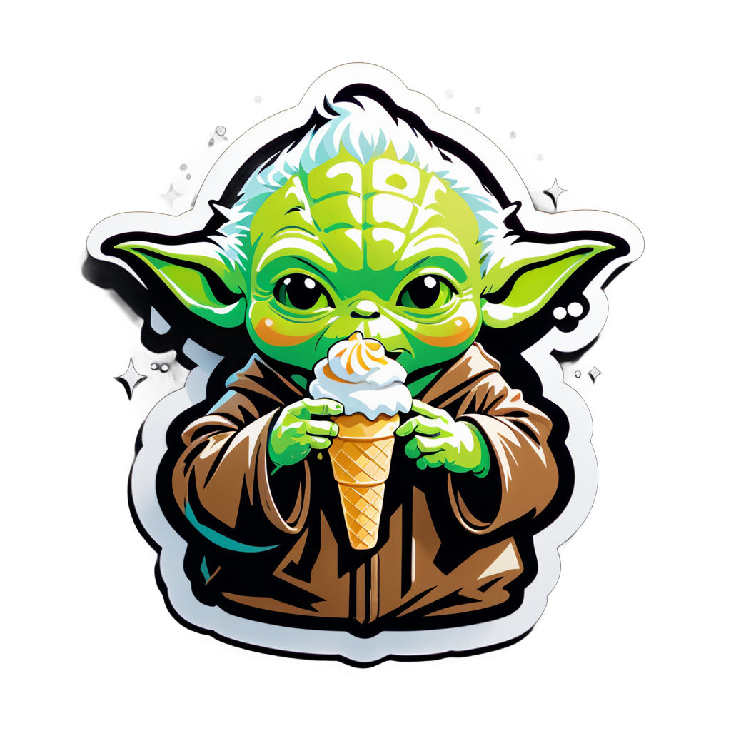 yoda eating ice cream