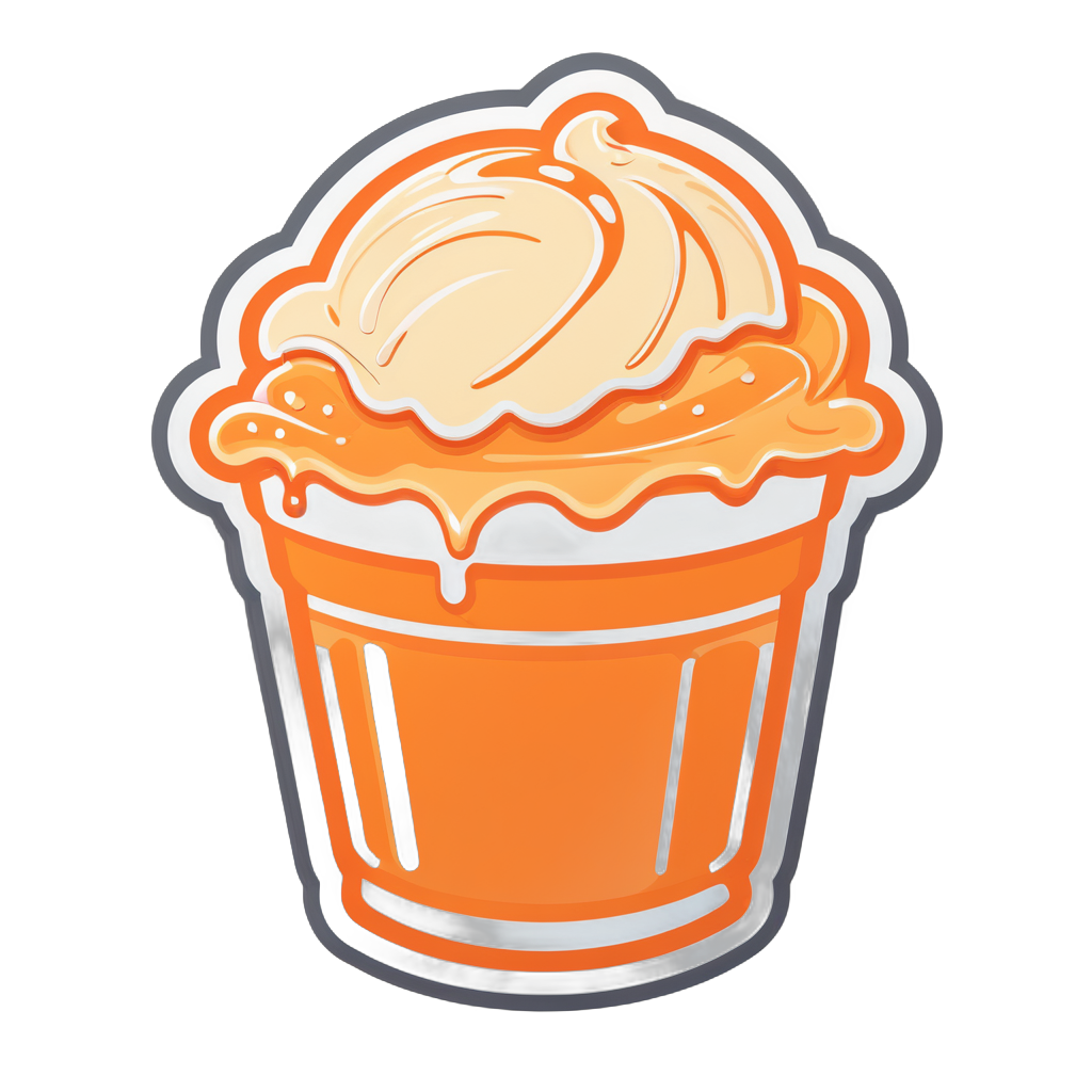 an orange pint of ice cream